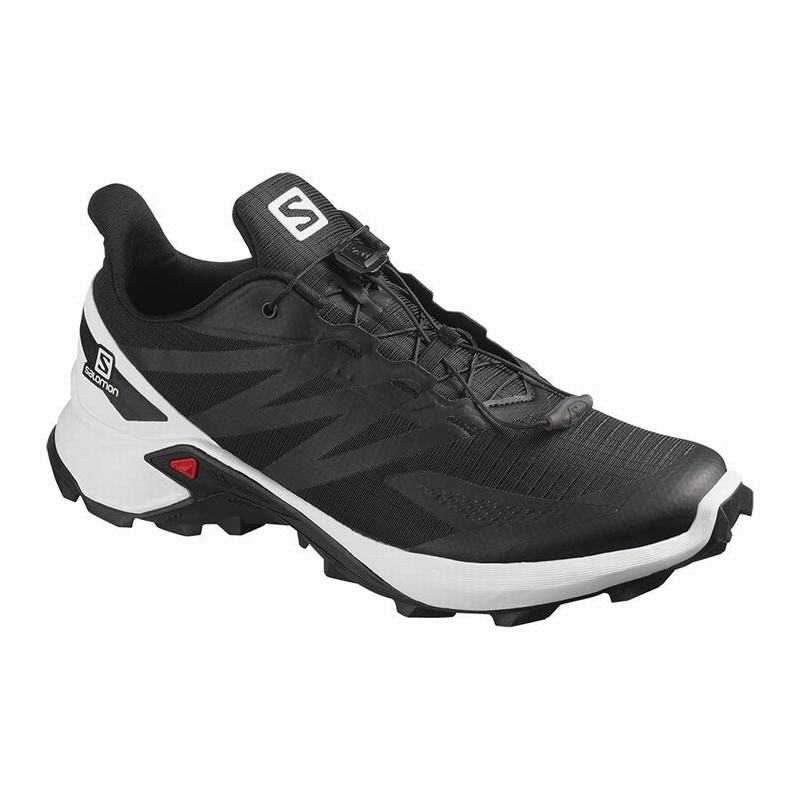 Salomon Israel SUPERCROSS BLAST - Mens Trail Running Shoes - Black/White (KDWJ-50726)